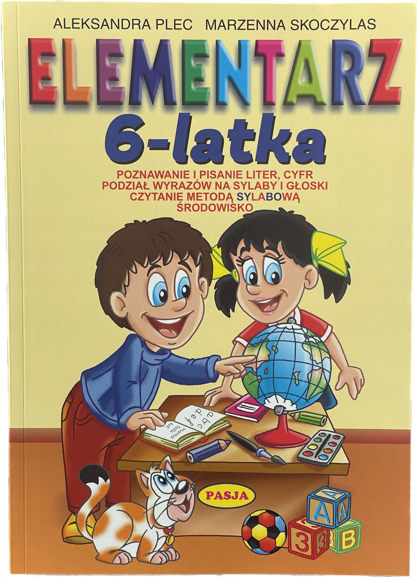 Okładka: NAUKA CZYTANIA elementarz 6 lat duże literki A4. duży druk duże litery