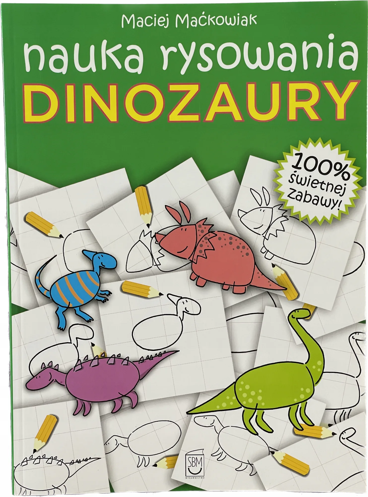 Okładka: Nauka rysowania rysunku kurs dla dzieci dinozaury