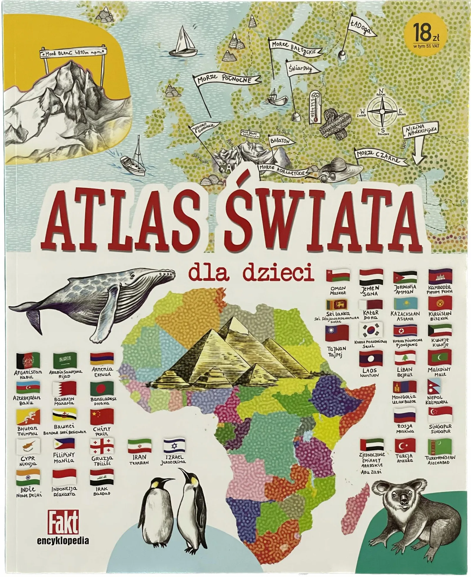 Okładka: Atlas świata dla dzieci 4 5 6 7 8 lat A4