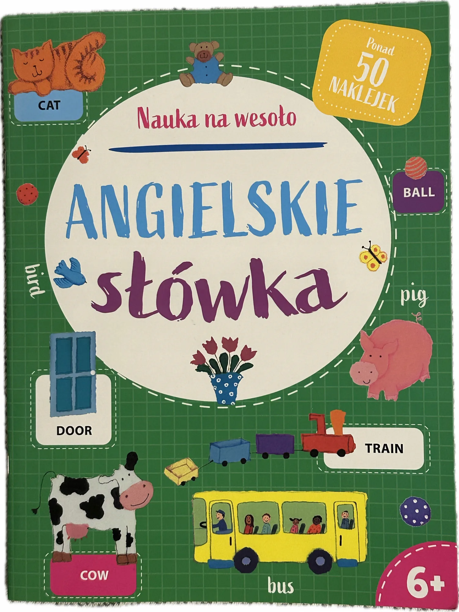 Okładka: język angielski z naklejkami ćwiczenia słówka 6 7 lat zerówka klasa 1
