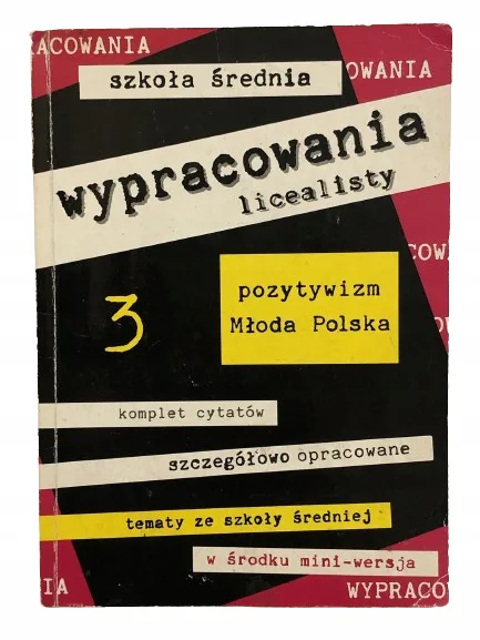 Okładka: WYPRACOWANIA Pozytywizm Młoda Polska wzory ściąga