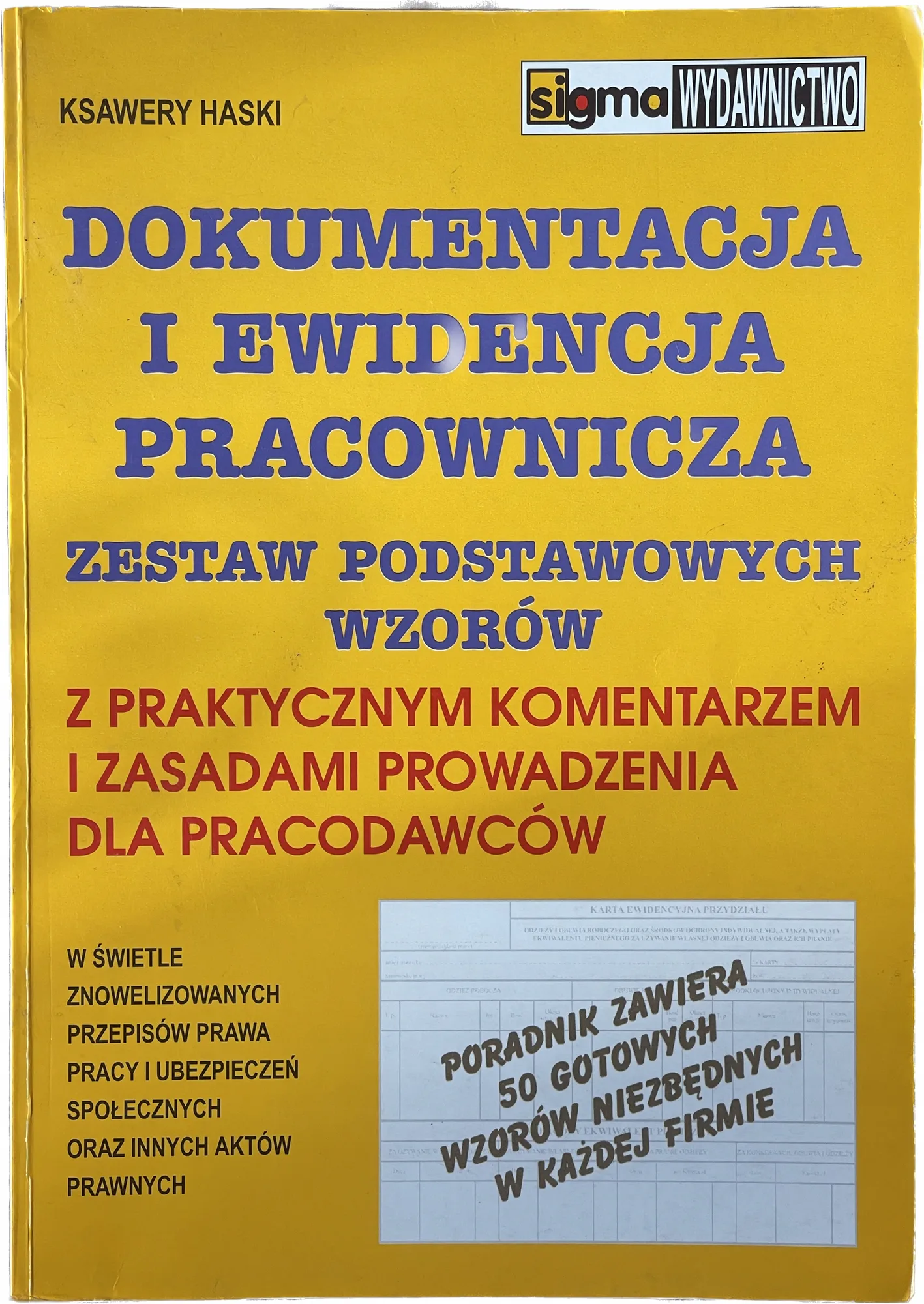 Okładka: DOKUMENTACJA I EWIDENCJA PRACOWNICZA wzory pism