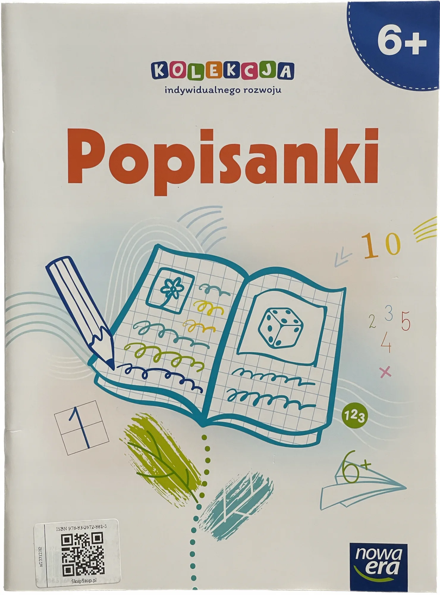 Okładka: Nauka pisania cyfry literki NOWA ERA Popisanki ZESZYT DO KALIGRAFII 6+