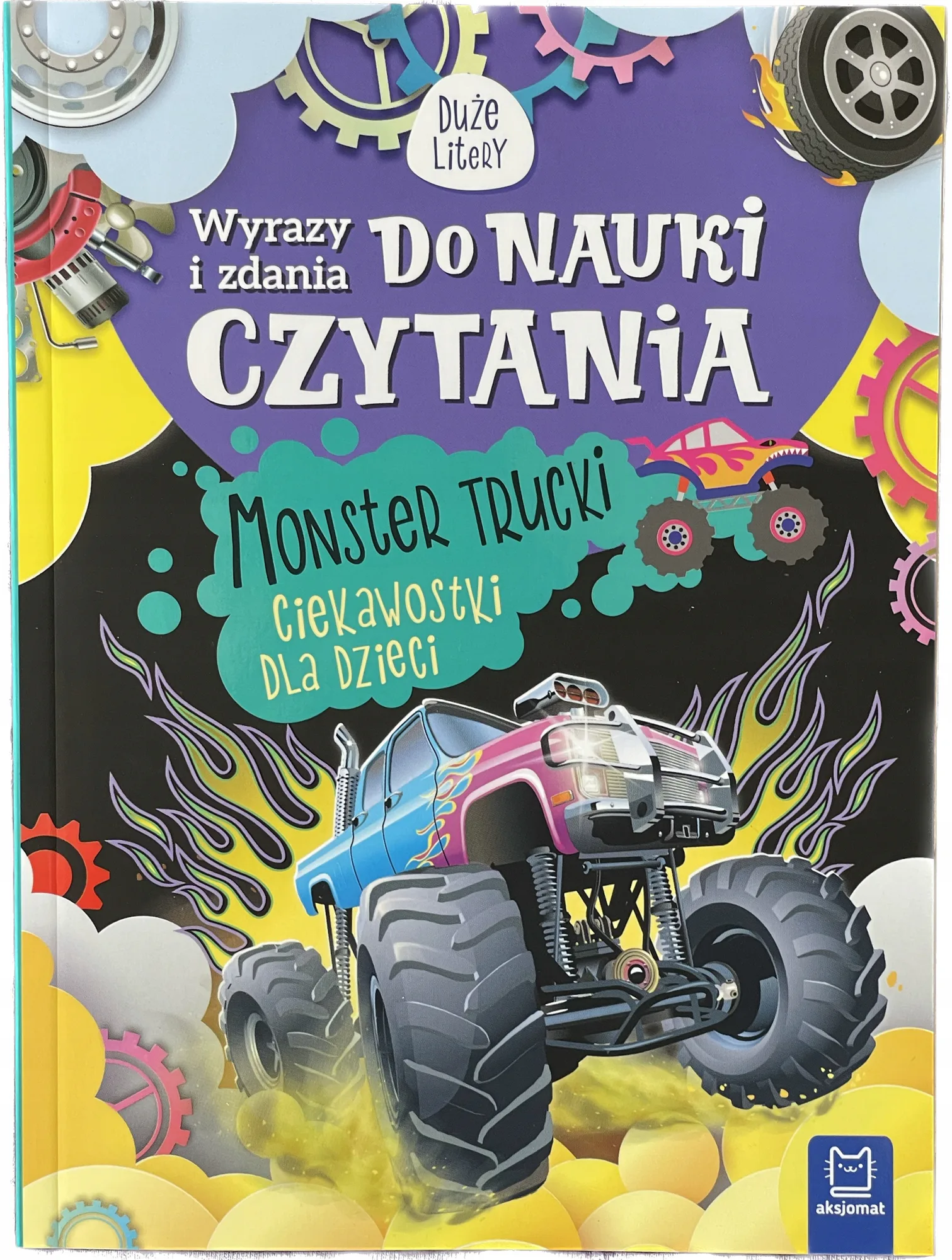 Okładka: MONSTER TRUCKI nauka czytania duże litery 6 7 lat zerówka 1 klasa