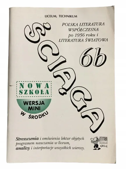 Okładka: OPRACOWANIA LEKTUR LO LITERATURA PO 1956 ŚCIĄGA 6B