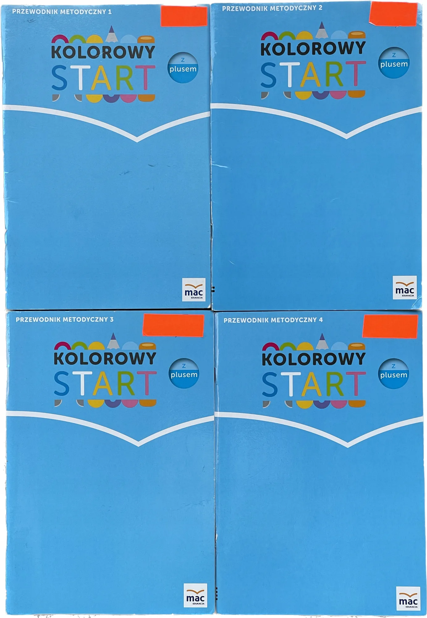 Okładka: Kolorowy start z plusem przewodnik ksiązka nauczyciela komplet 4 sztuki