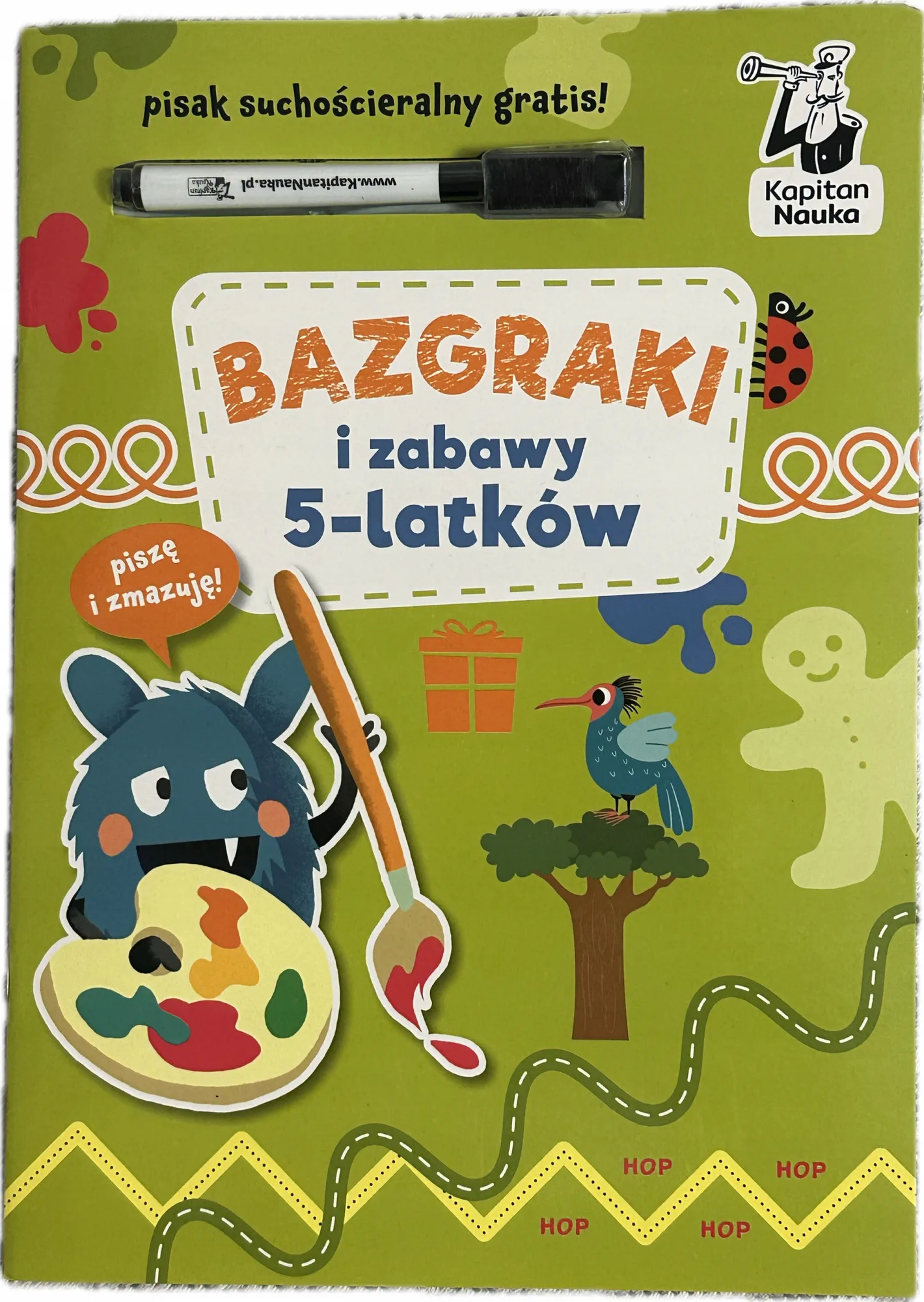 Okładka: Piszę i zmazuję zabawy nauka pisania Bazgrołki 5- lat pięciolatek pisak