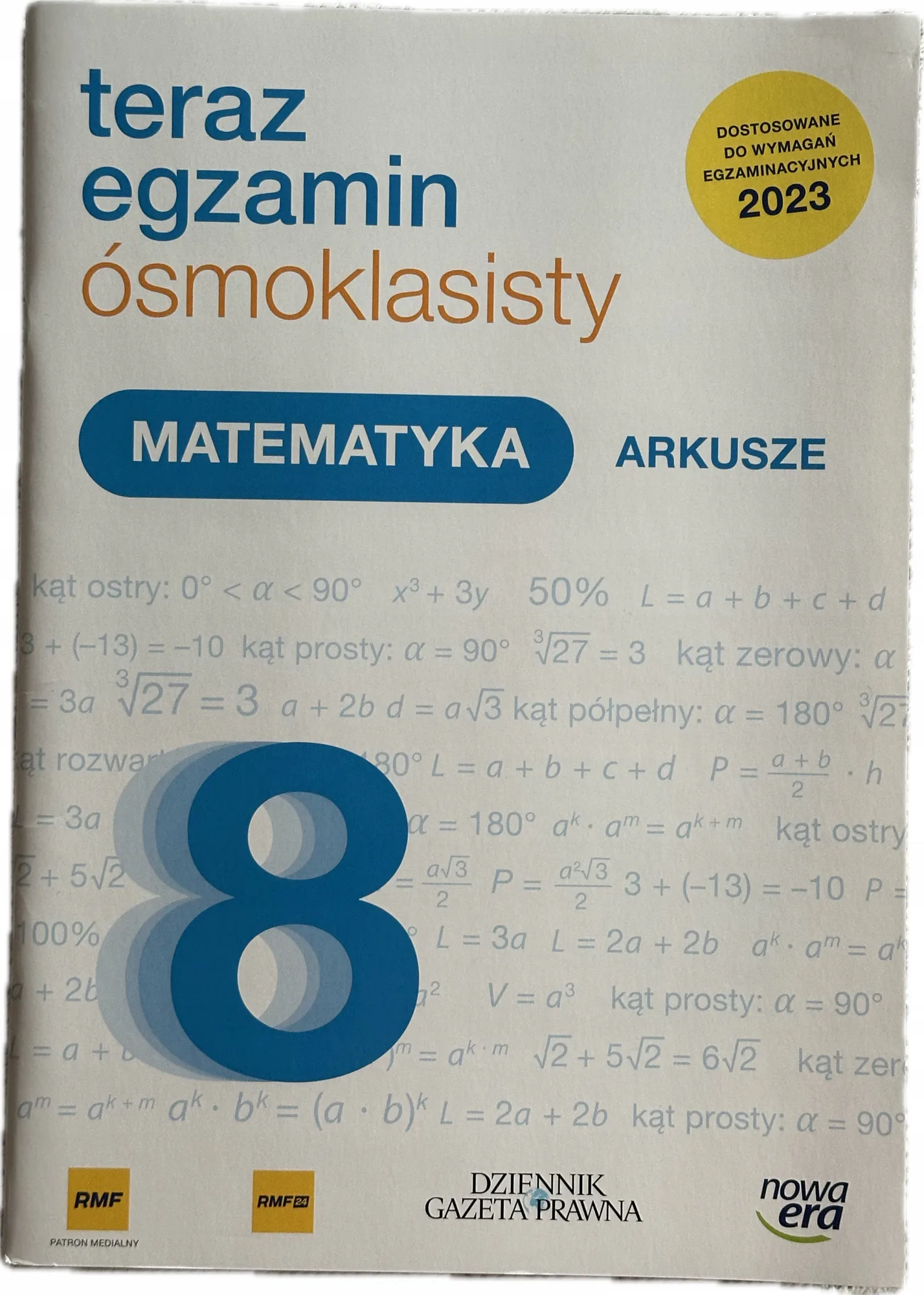 Okładka: TERAZ EGZAMIN ÓSMOKLASISTY MATEMATYKA ARKUSZE nowa
