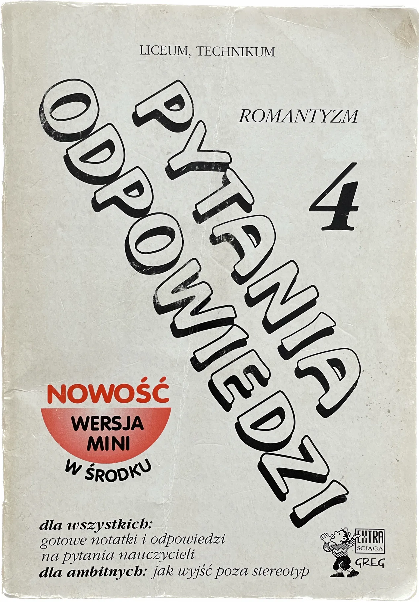 Okładka: ROMANTYZM liceum LO ŚCIĄGA Pytania i odpowiedzi