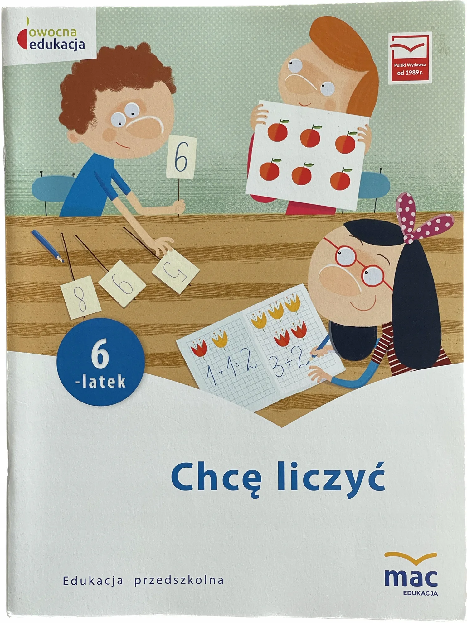 Okładka: Matematyka zerówka 6 MAC ĆWICZENIA cyfry nauka liczenia do 20 Chcę liczyć