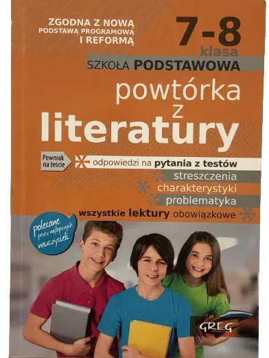 Okładka: Powtórka z literatury klasa 7 8 streszczenia ściąga