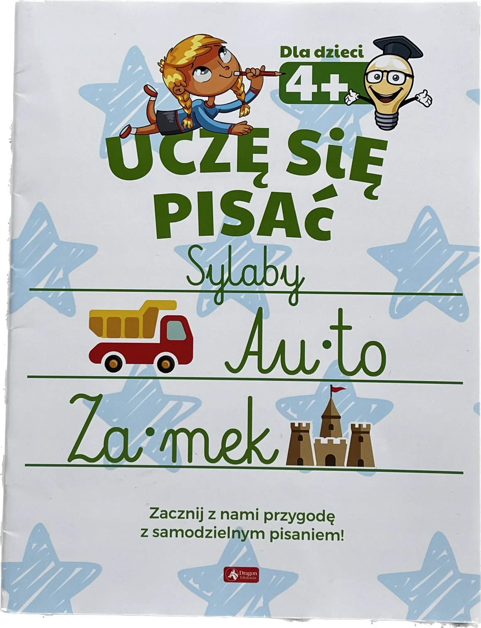 Okładka: Pisanie po śladzie szlaczki sylaby kolorowanka 4 5