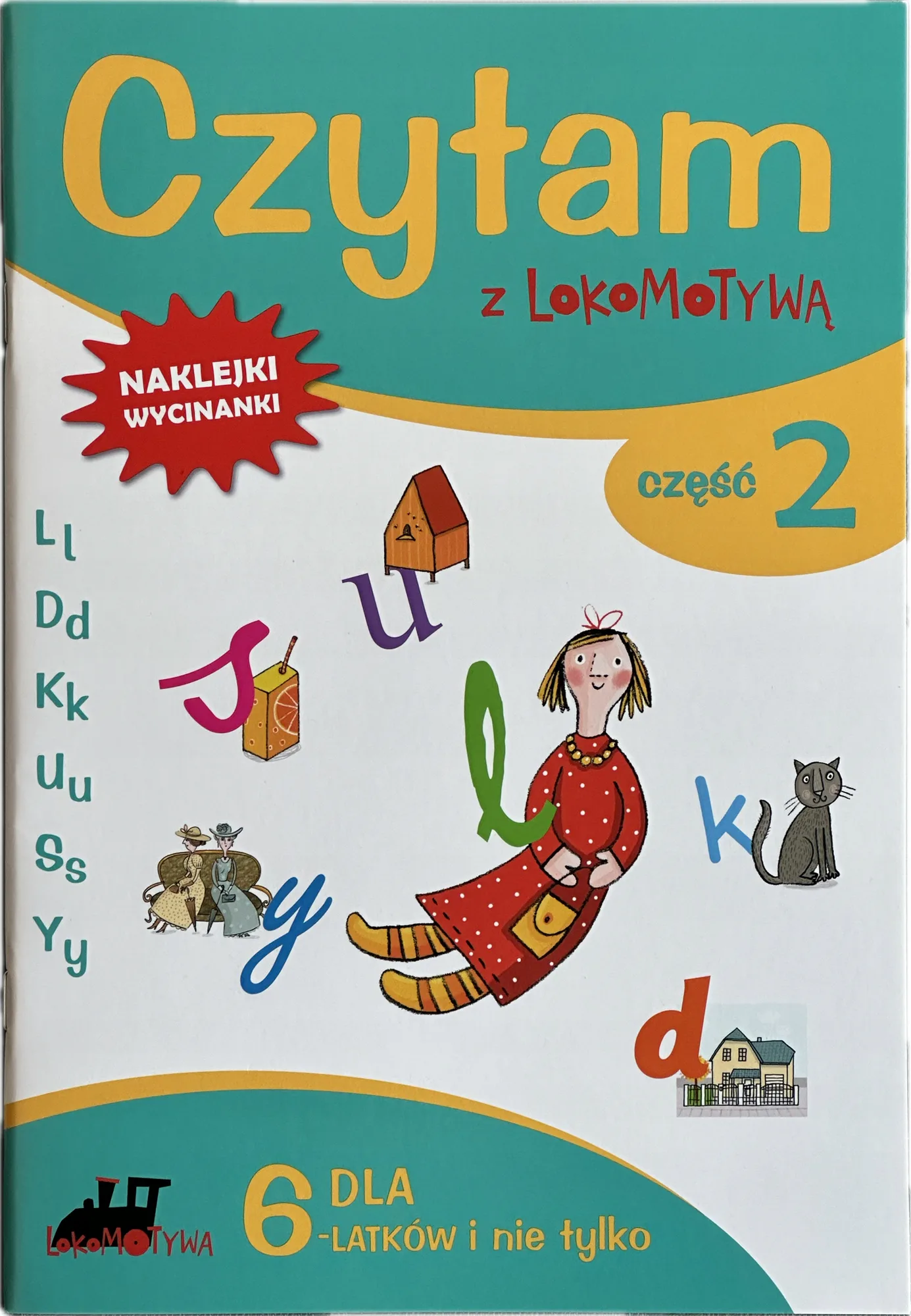 Okładka: Nauka czytania karty pracy ćwiczenia zerówka 6 lat Lokomotywa część 2
