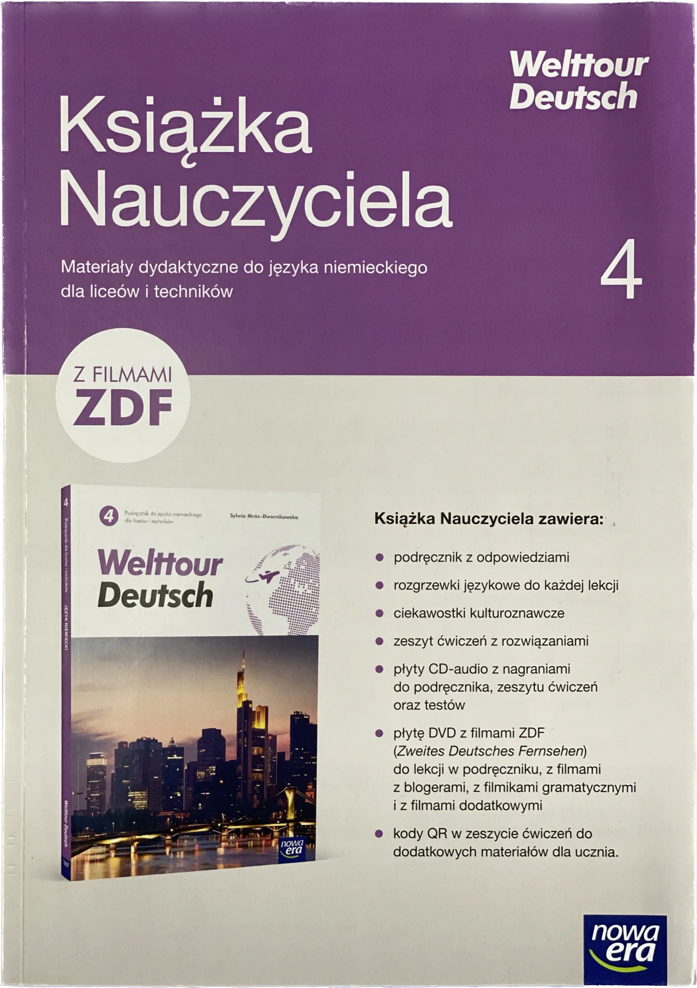 Okładka: WELTTOUR DEUTSCH 4 ksiązka nauczyciela 2 cd 1 dvd używana