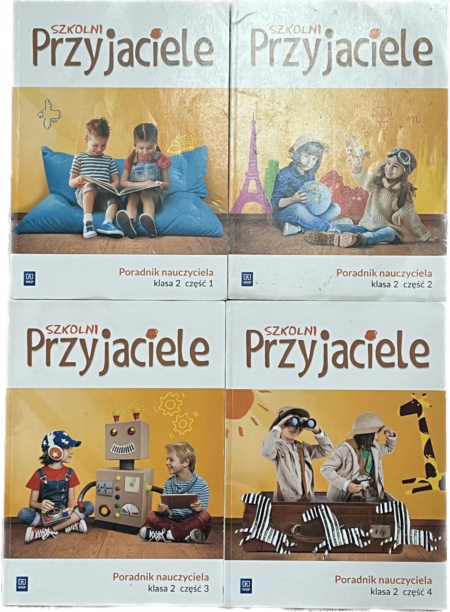 Okładka: Szkolni przyjaciele ksiązka nauczyciela klasa 2 komplet 4 sztuki używane