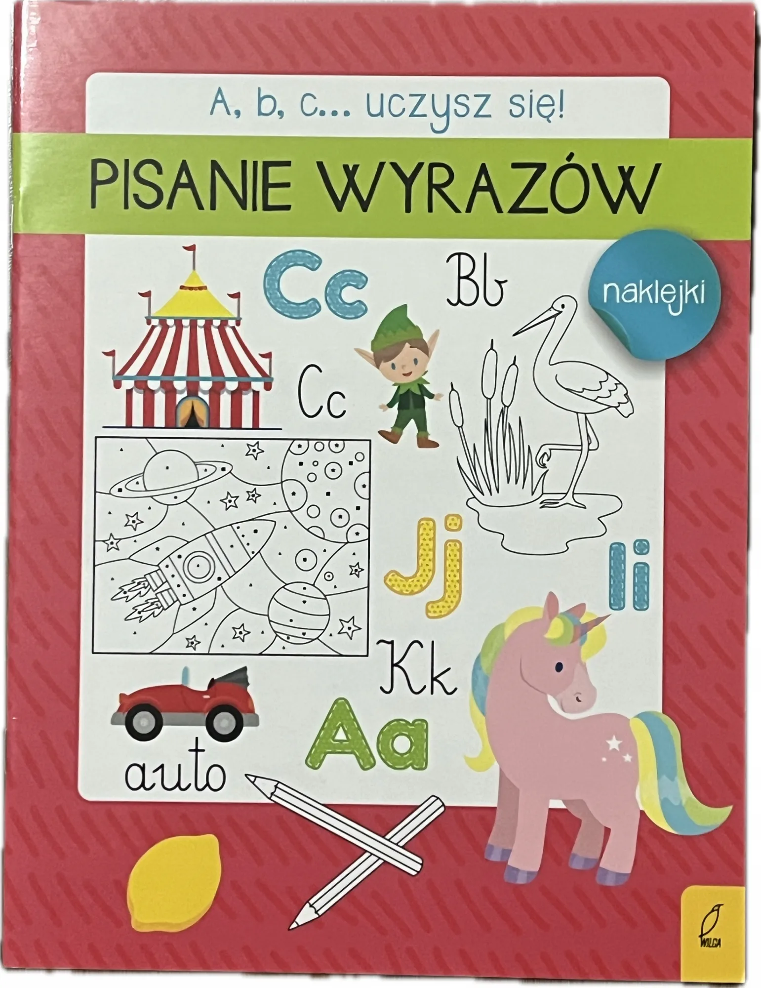 Okładka: zeszyt do kaligrafii NAUKA PISANIA ZERÓWKA literki wyrazy naklejki 6 7 lat