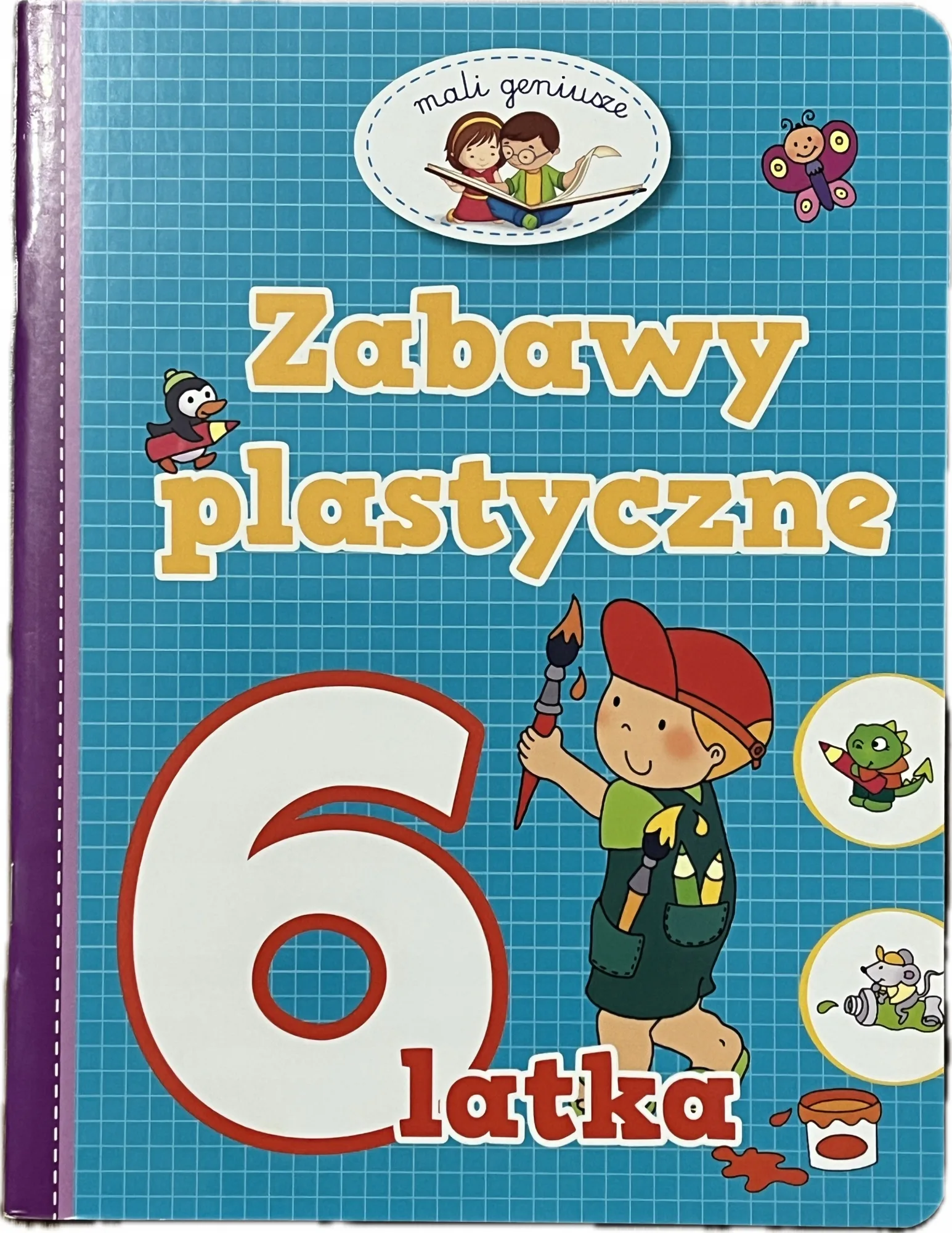 Okładka: seria MALI GENIUSZE Zabawy plastyczne kolorowanki 3-4 lata