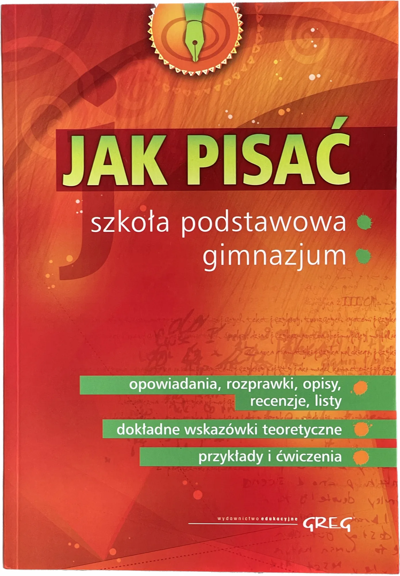 Okładka: WYPRACOWANIA gimnazjum NAUKA PISANIA klasa 7 8