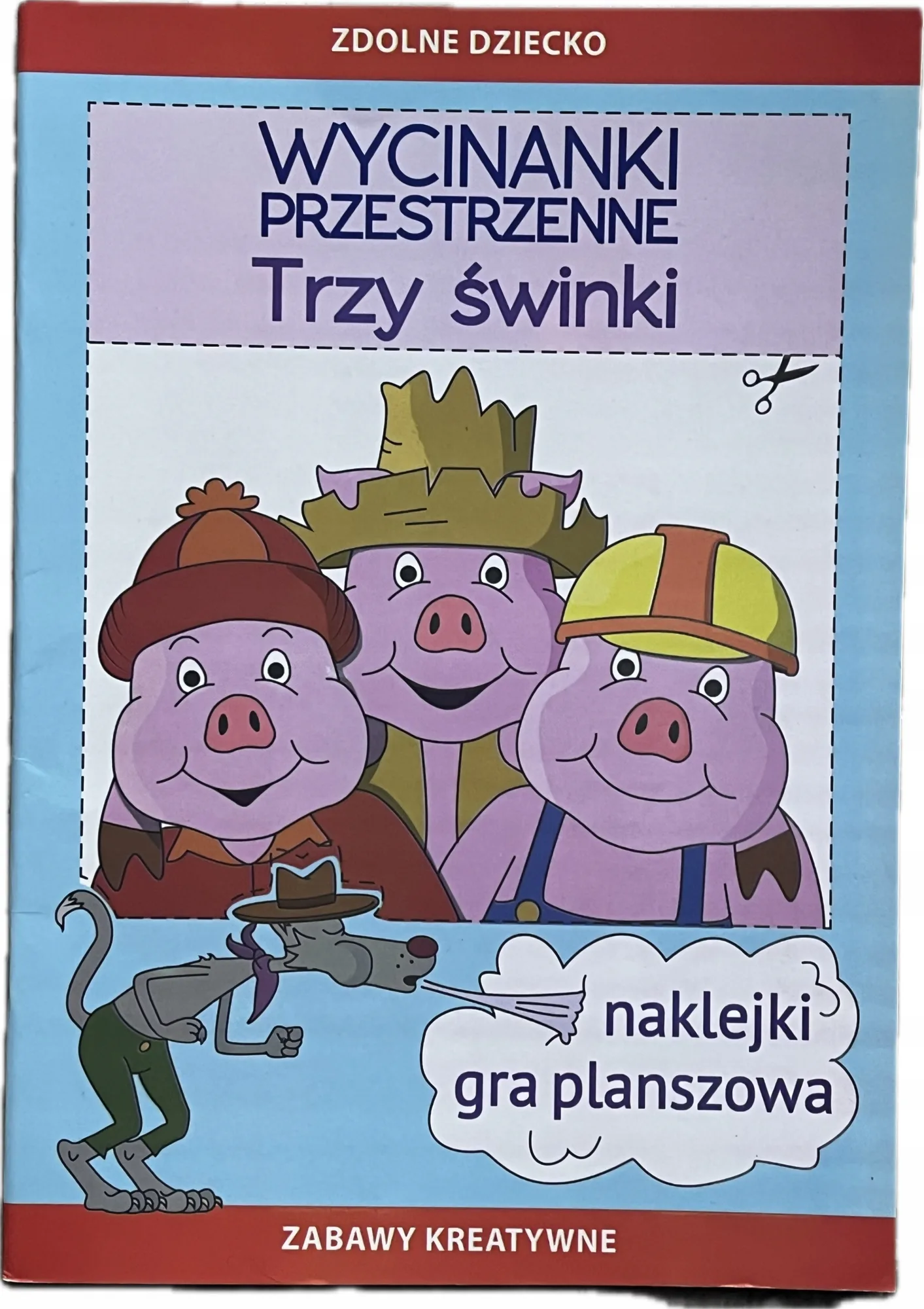 Okładka: książeczka kolorowanka wycinanka Trzy świnki A4