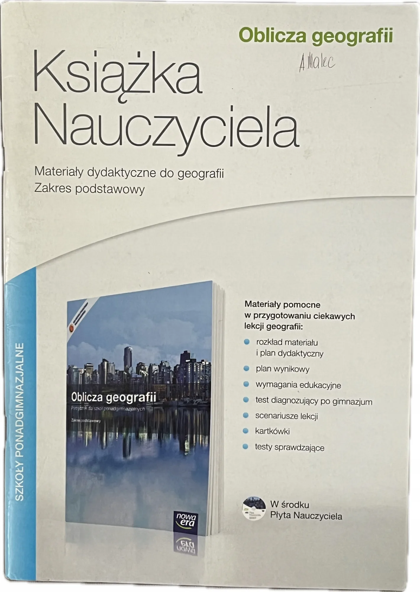 Okładka: OBLICZA GEOGRAFII klasa 1 KSIĄZKA NAUCZYCIELA testy SPRAWDZIANY zp