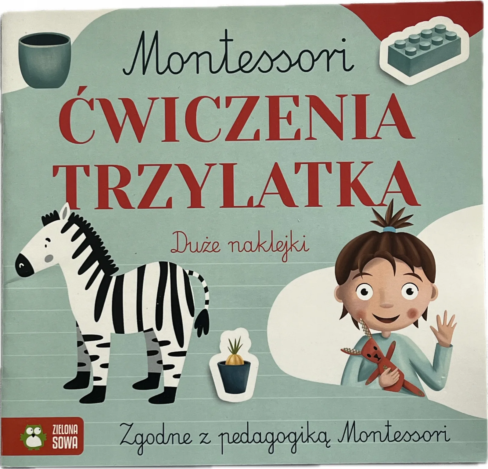 Okładka: Ćwiczenia karty pracy trzylatka 3 LATKA EDUKACYJNA MONTESSORI duże naklejki