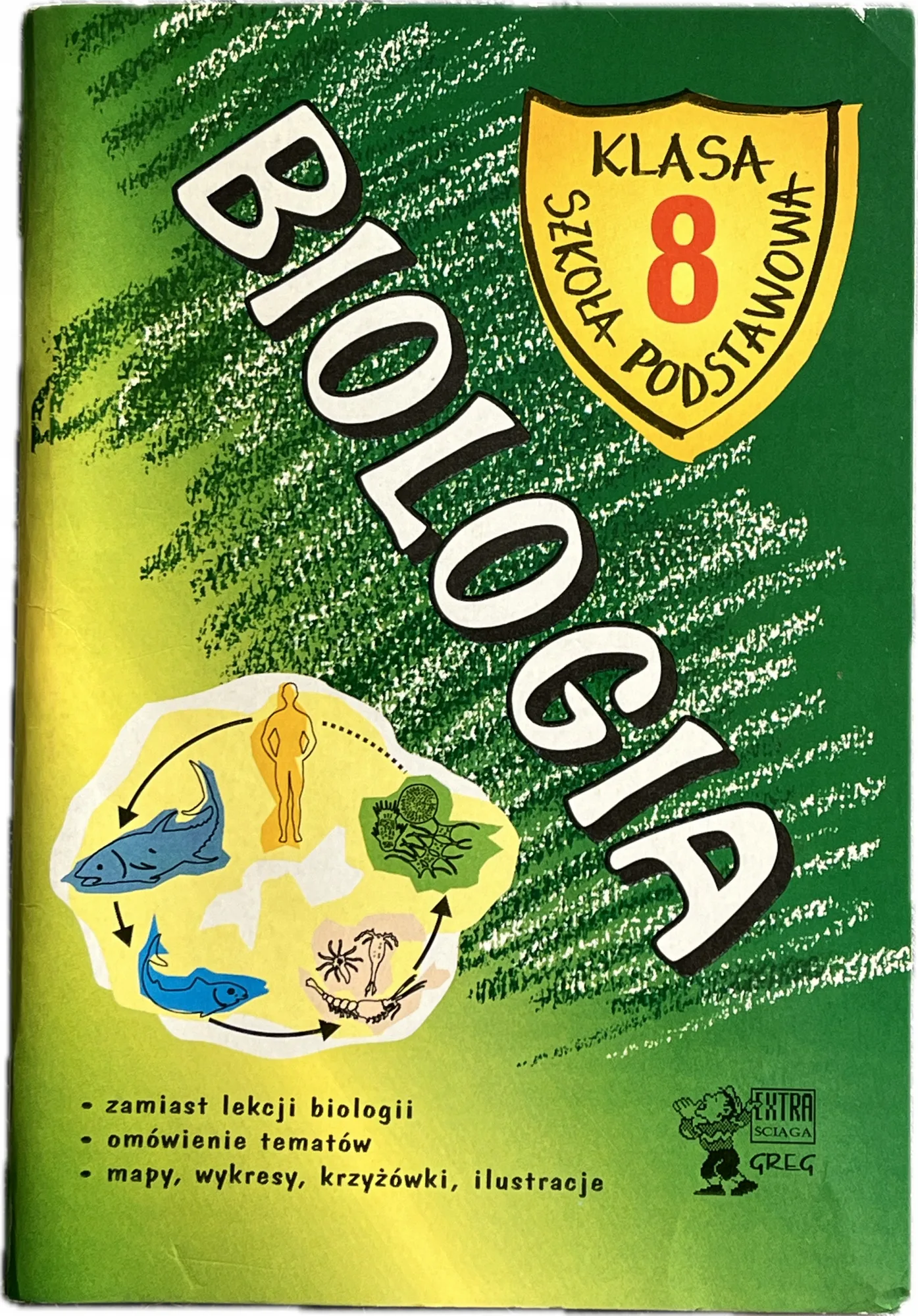Okładka: BIOLOGIA ŚCIĄGA OPRACOWANIA repetytorium powtórki klasa 8