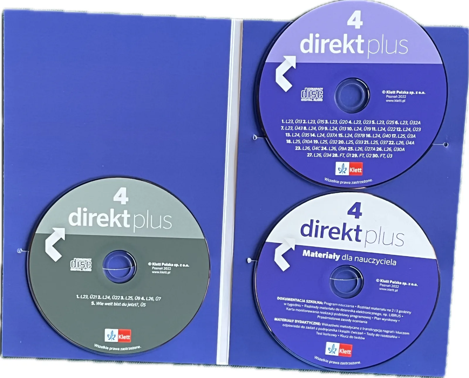 Okładka: DIREKT PLUS 4 LEKTORKLETT PŁYTA AUDIO PORADNIK NAUCZYCIELA NA CD testy odp