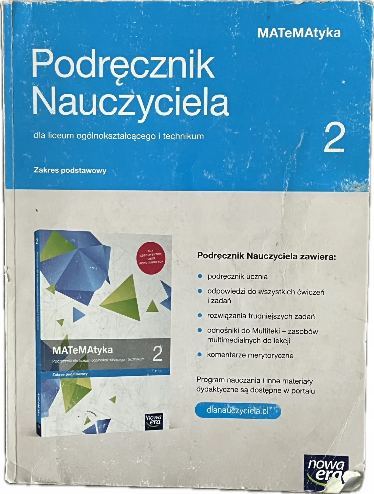 Okładka: MATEMATYKA KLASA 2 LICEUM NOWA ERA ksiązka nauczyciela 2021 zakres podstaw.