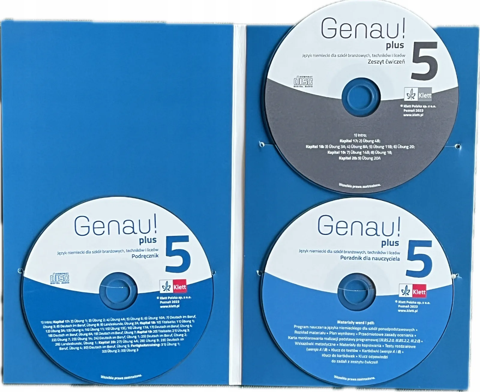 Okładka: Genau PLUS 5 LEKTORKLETT PŁYTA AUDIO PORADNIK NAUCZYCIELA NA CD testy odp