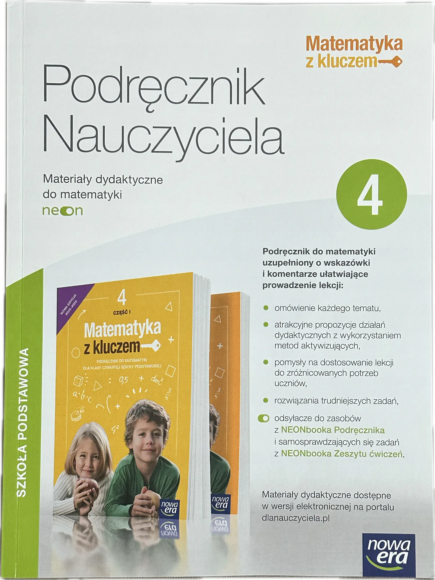 Okładka: MATEMATYKA Z KLUCZEM klasa 4 książka nauczyciela NEon 2023