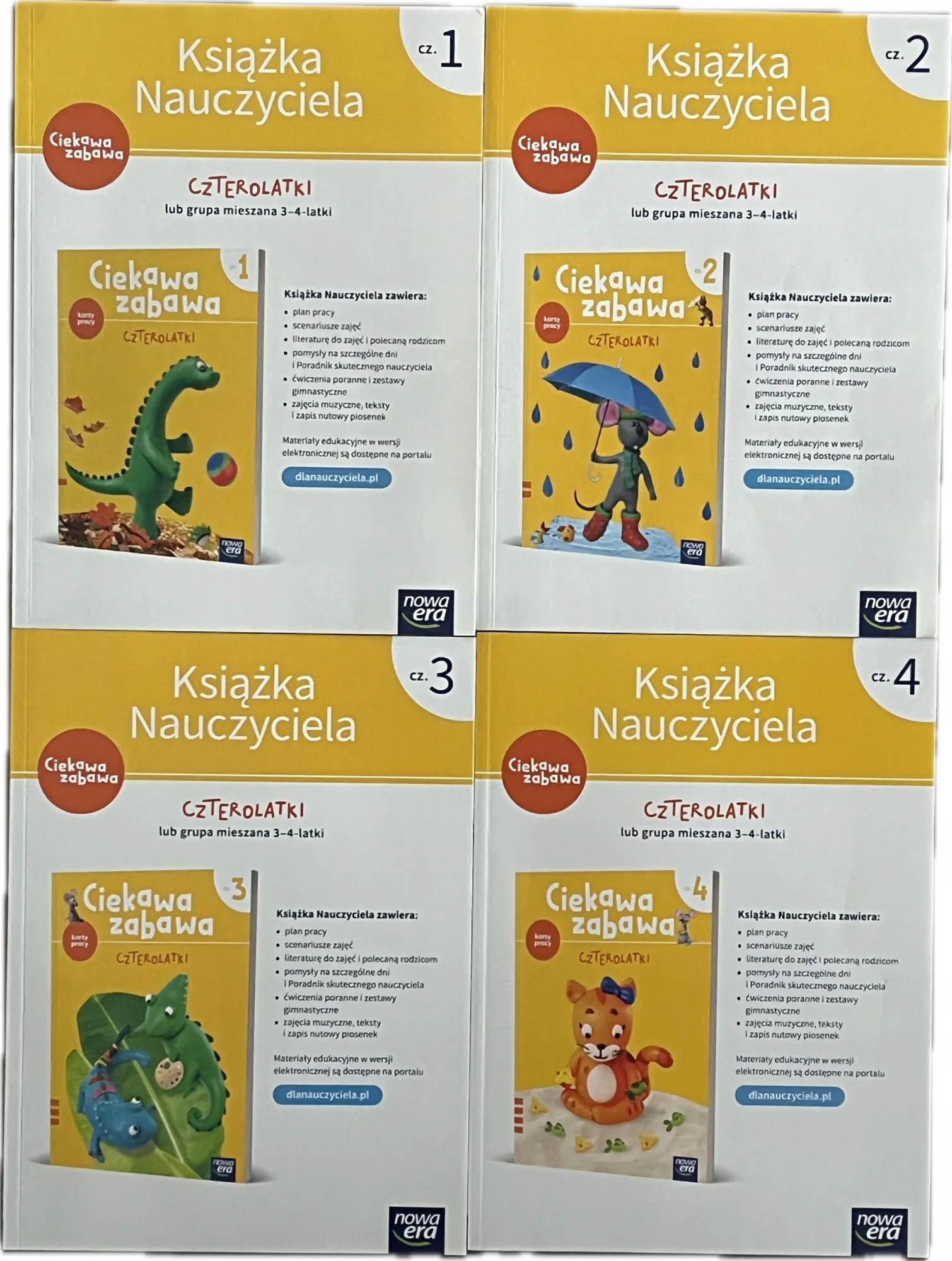 Okładka: Czterolatki książka nauczyciela ciekawa zabawa 3- 4 - LATKI CZĘŚĆ 1 2 3 4