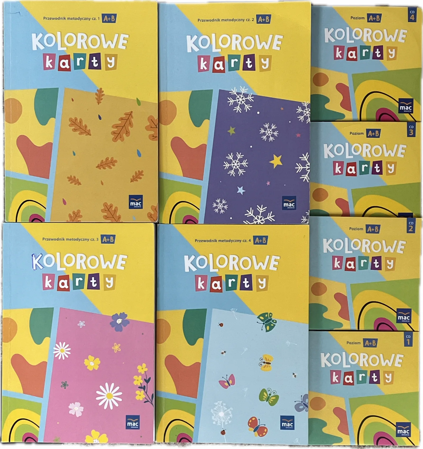 Okładka: Kolorowe karty KSIĄZKA NAUCZYCIELA Przewodniki Metodyczne A+B MAC 4 cd