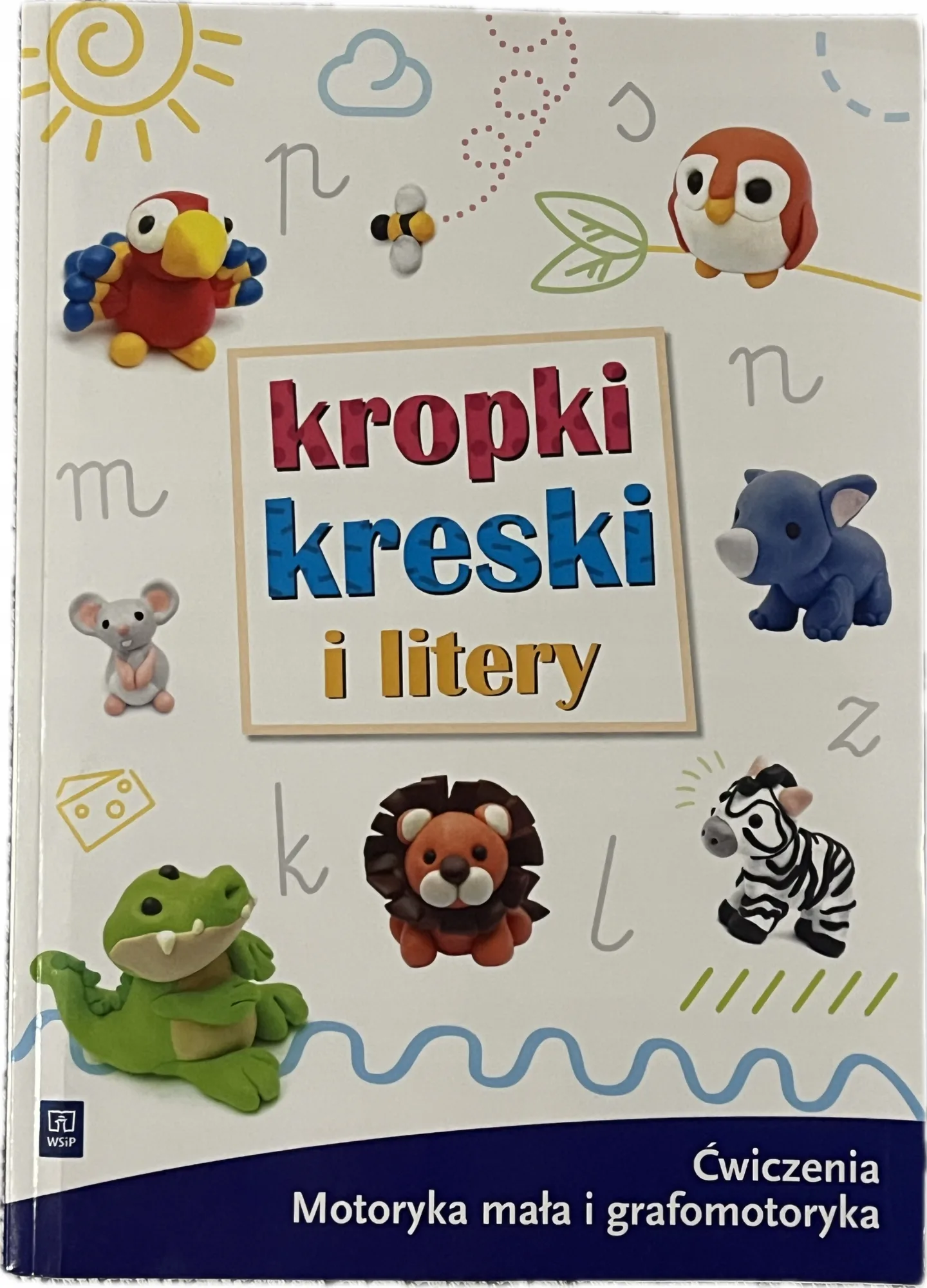 Okładka: zeszyt do kaligrafii grafomotoryka Kropki kreski i litery nauka pisania