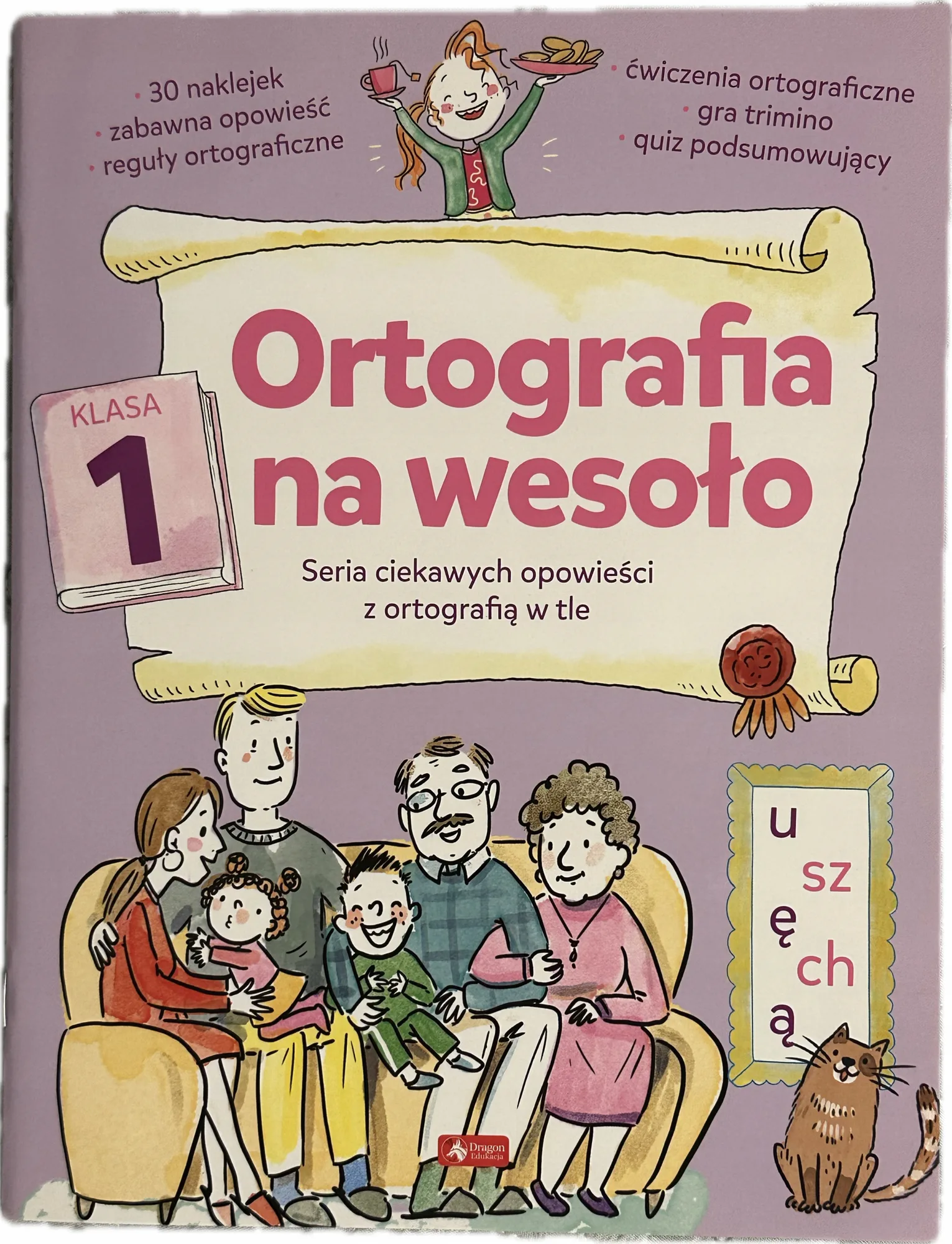 Okładka: Ortografia dla dzieci ćwiczenia ortograficzne zadania klasa 1 7 8 lat