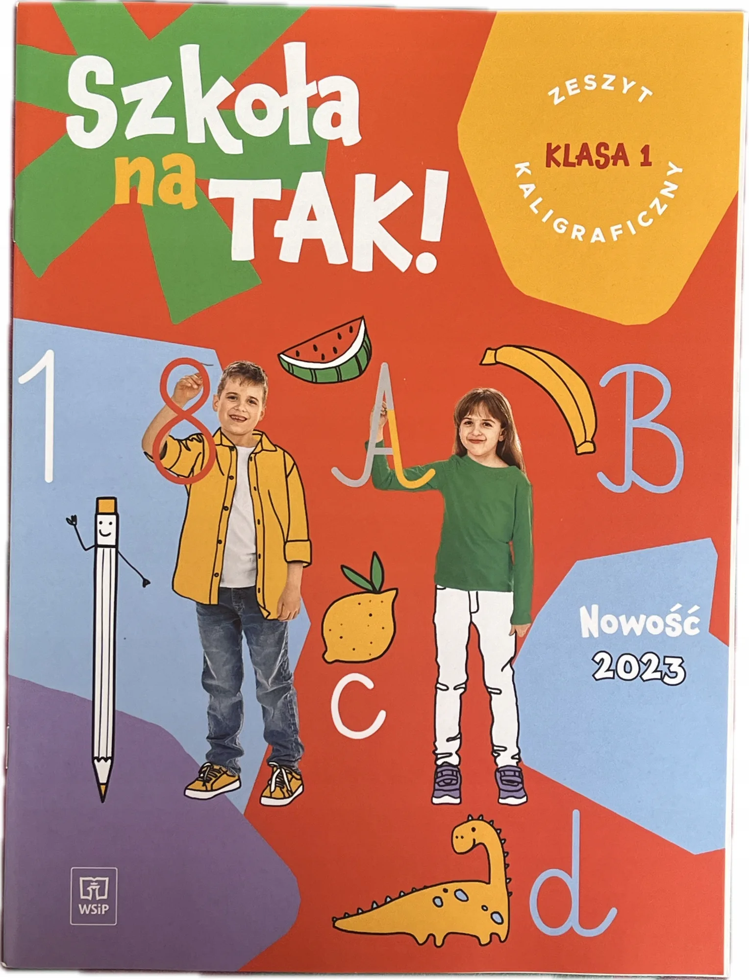 Okładka: zeszyt do kaligrafii SZKOŁA NA TAK litery cyfry KALIGRAFIA 6 7 lat