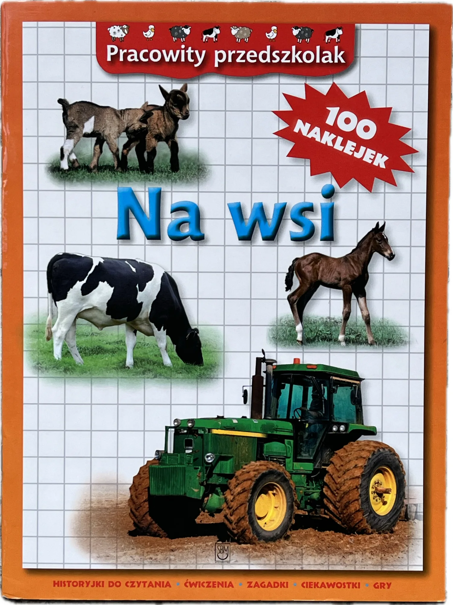 Okładka: ćwiczenia karty pracy z naklejkami Na wsi zwięrzeta 2 3 4 lata