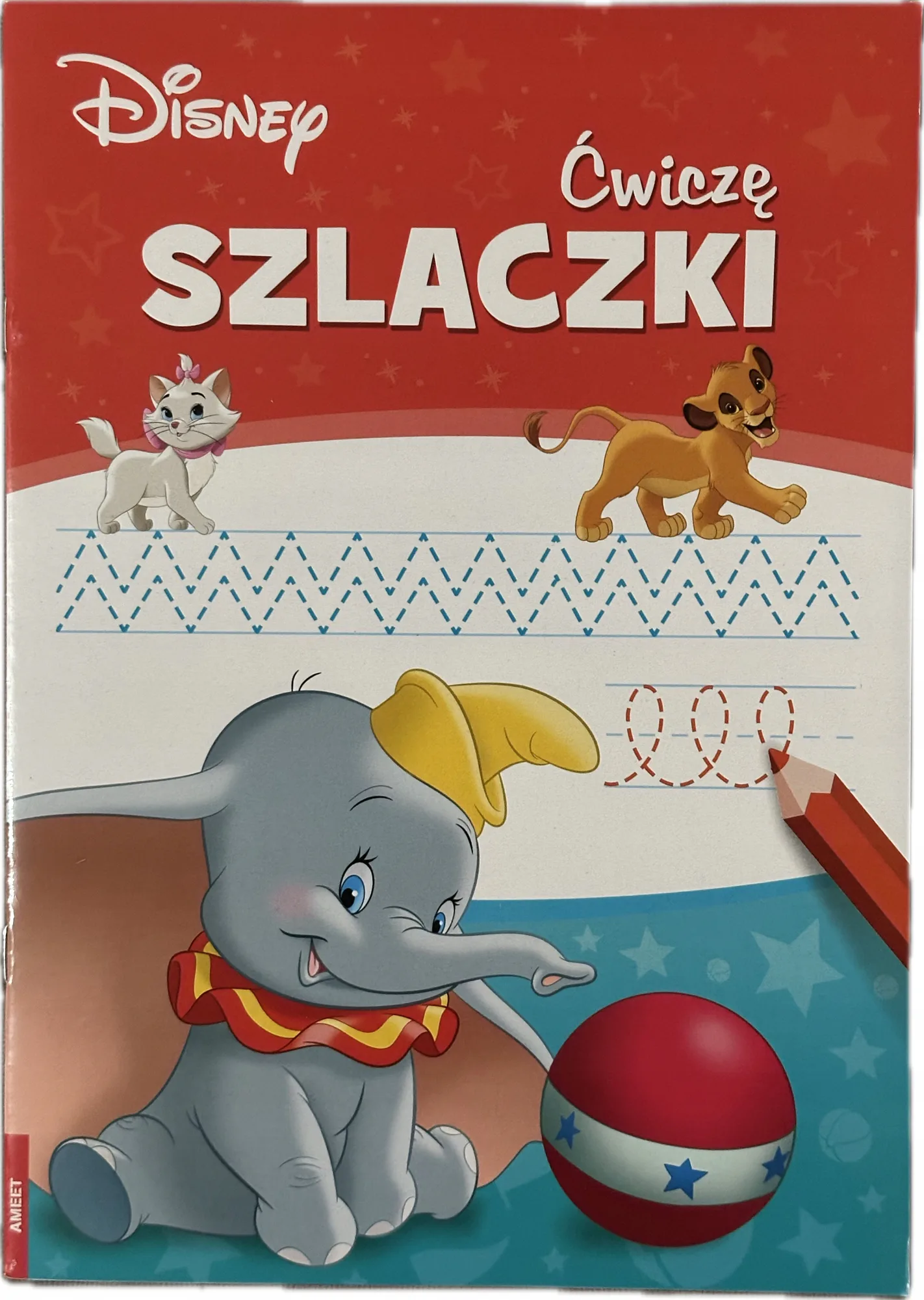 Okładka: Rysowanie po śladzie szlaczki nauka pisania kaligrafia DISNEY