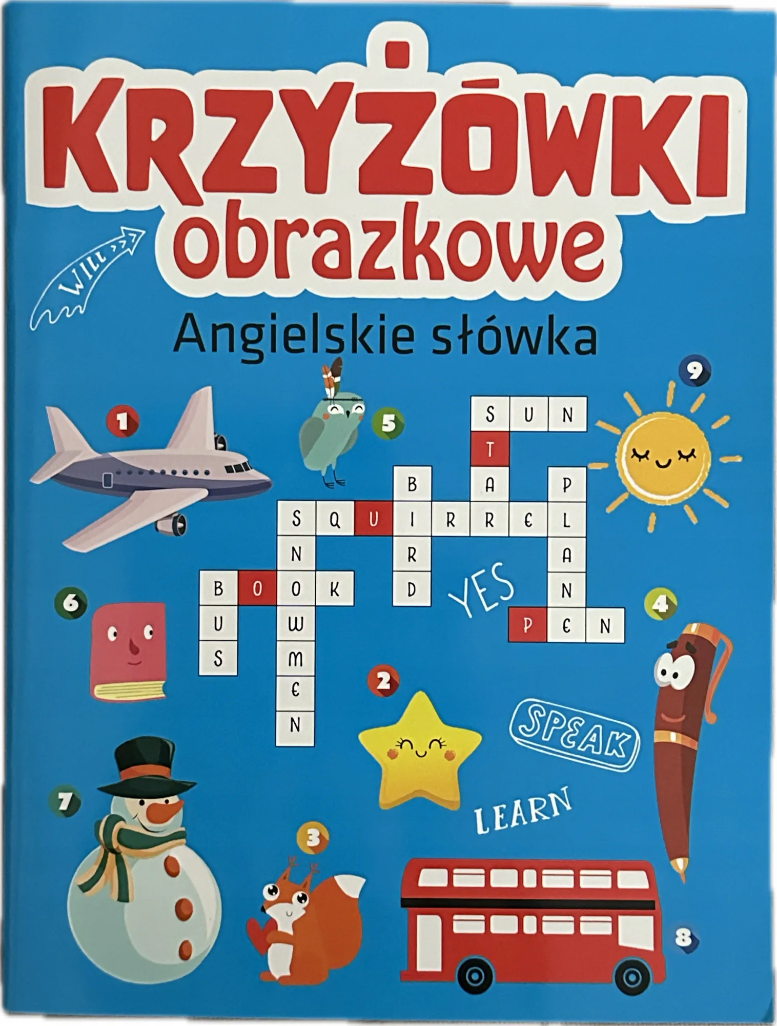 Okładka: krzyżówki obrazkowe z języka angielskiego słówka język angielski kl. 1 2 3