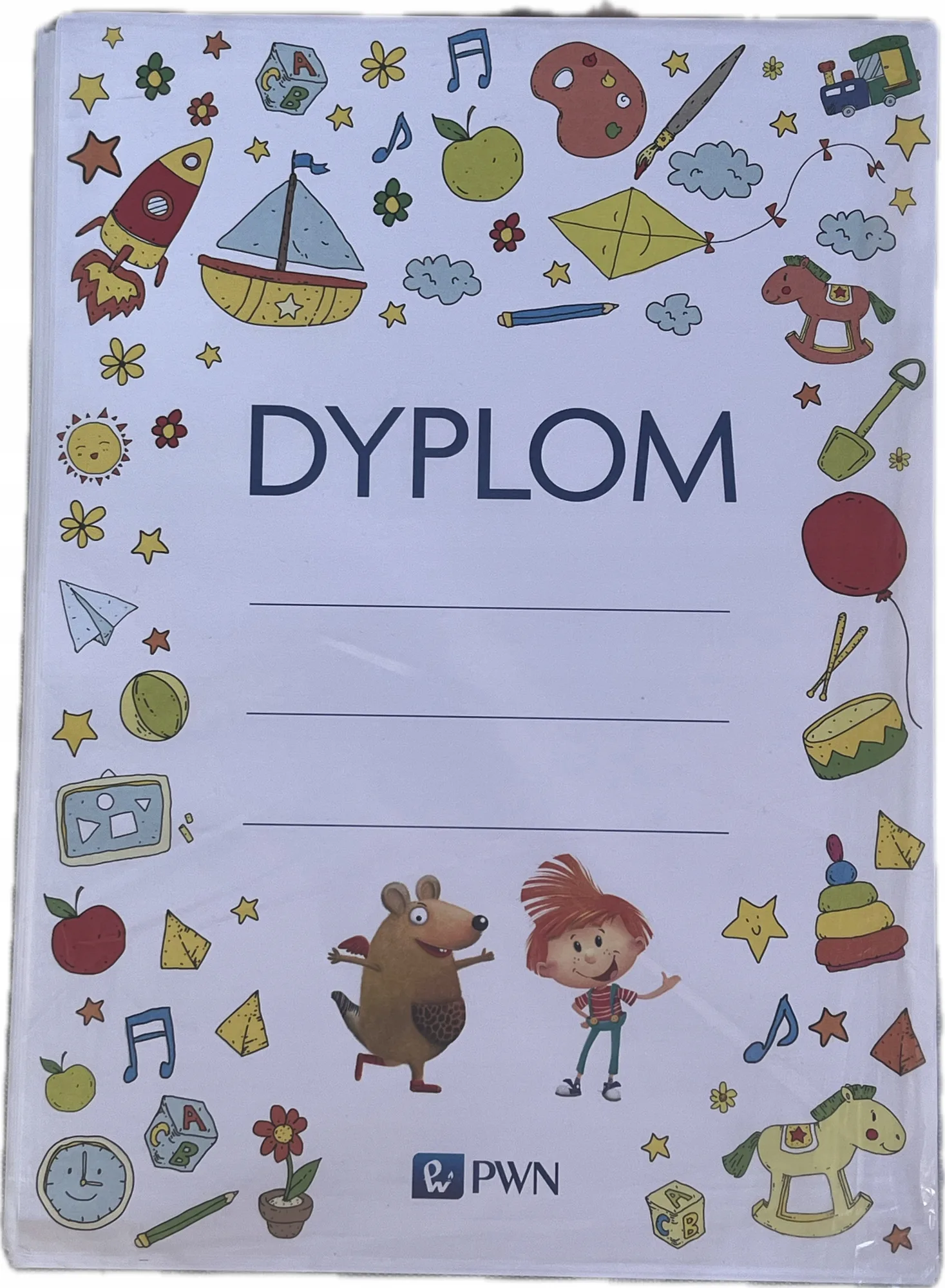 Okładka: Dyplom MALUCHA PRZEDSZKOLAKA DLA UCZNIA KLASY 1 2 3 28 sztuk FORMAT A4