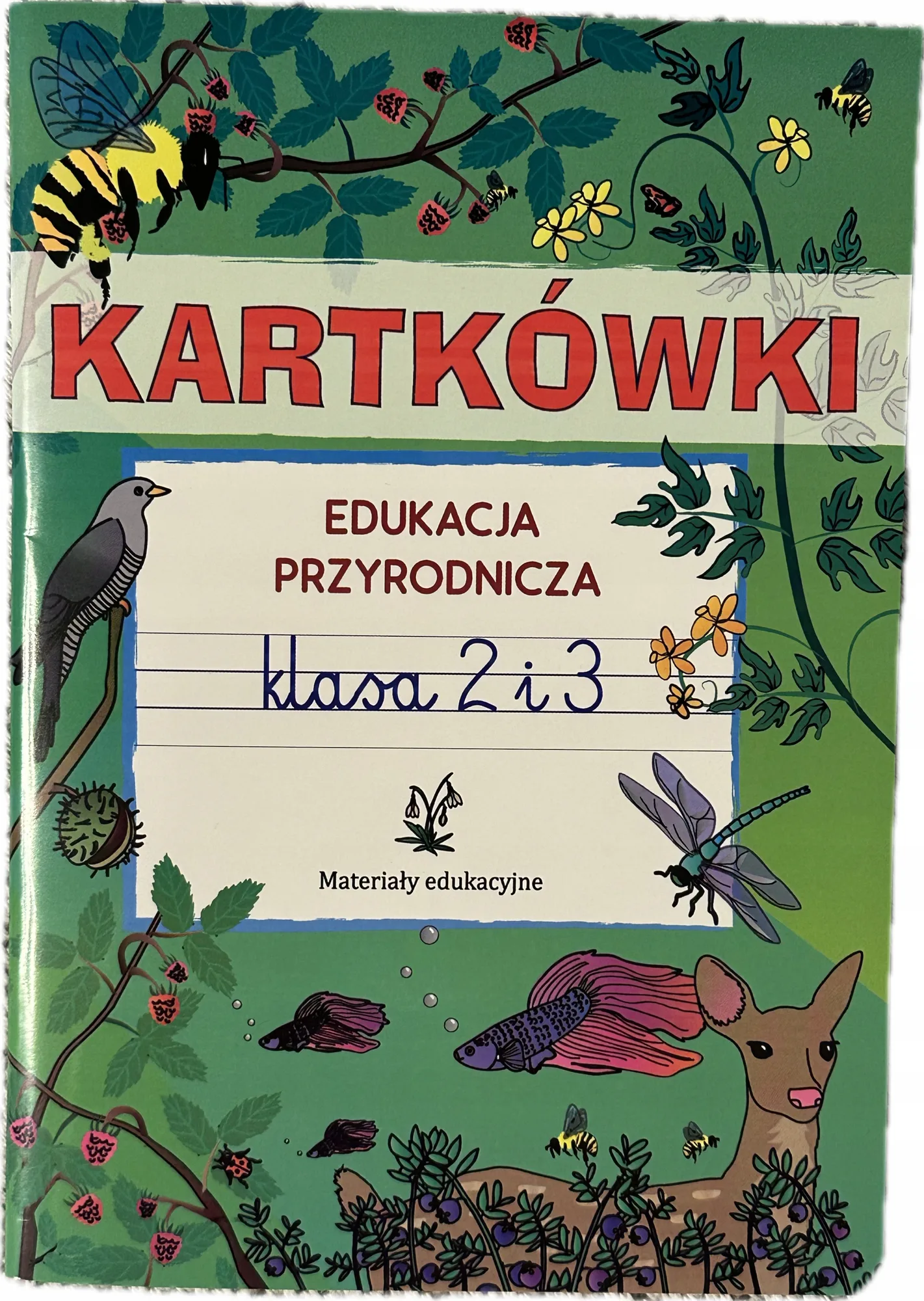 Okładka: przyroda edukacja przyrodnicza klasa 2 3 kartkówki karty pracy