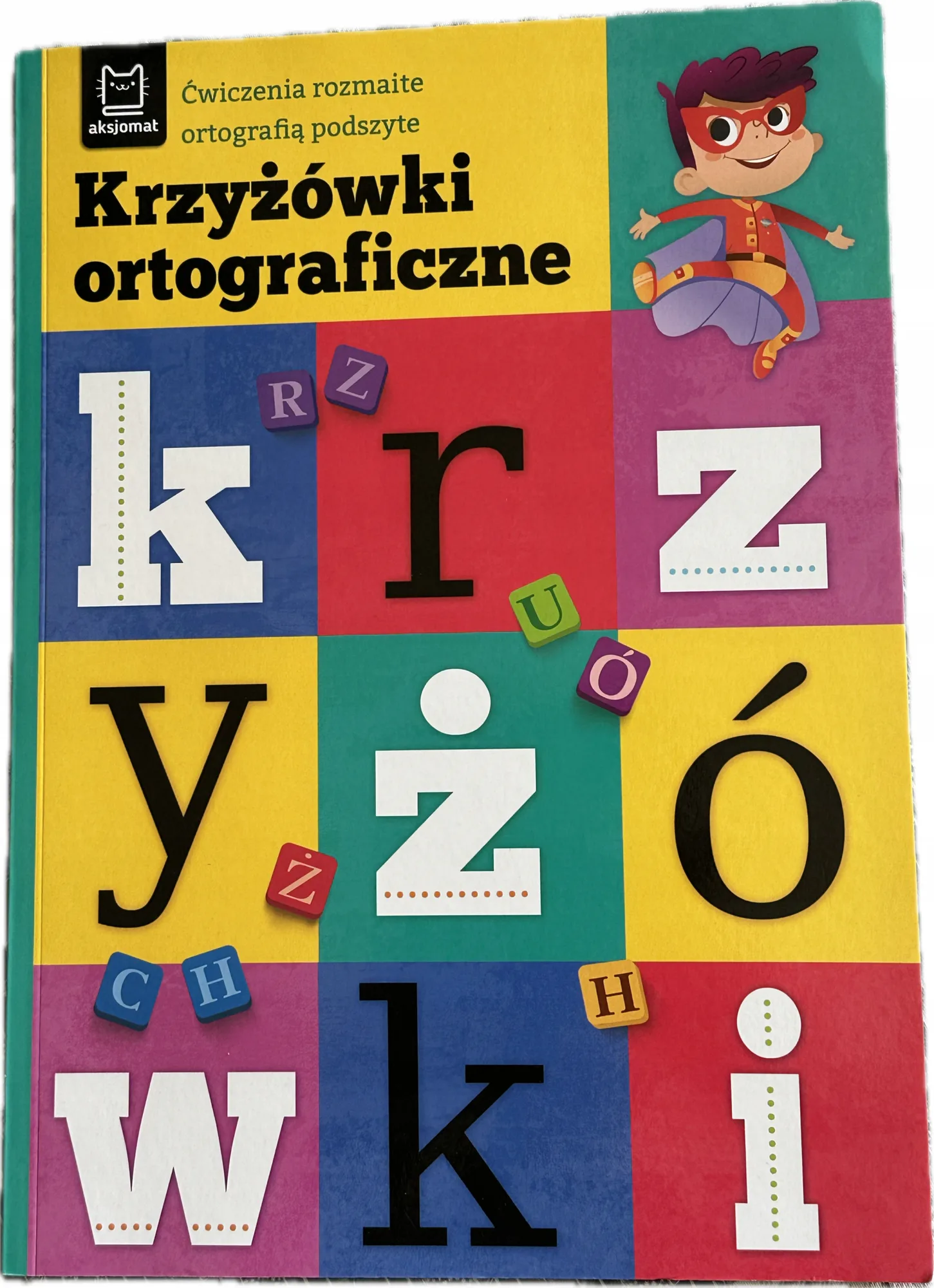 Okładka: ORTOGRAFIA kl 1 2 3 ć krzyżówki logogryfy, wykreślanki plątaniny 7 8 9 lat