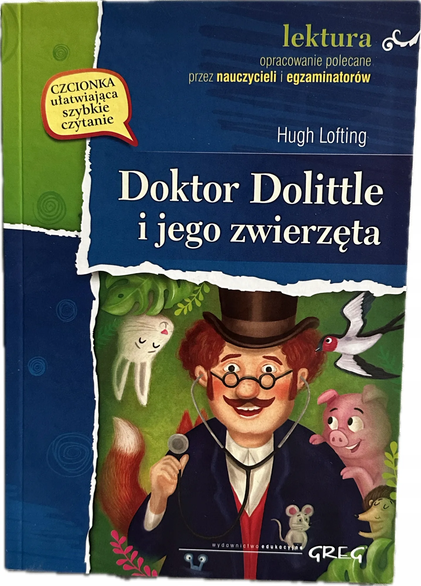 Okładka: DOKTOR DOLITTLE i jego zwierzęta lektura z opracowaniem