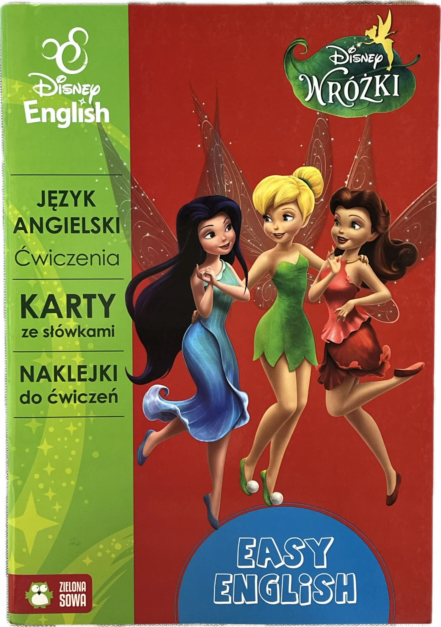 Okładka: Język angielski słówka pisownia 7 8 9 lat Disney English WRÓŻKI naklejki