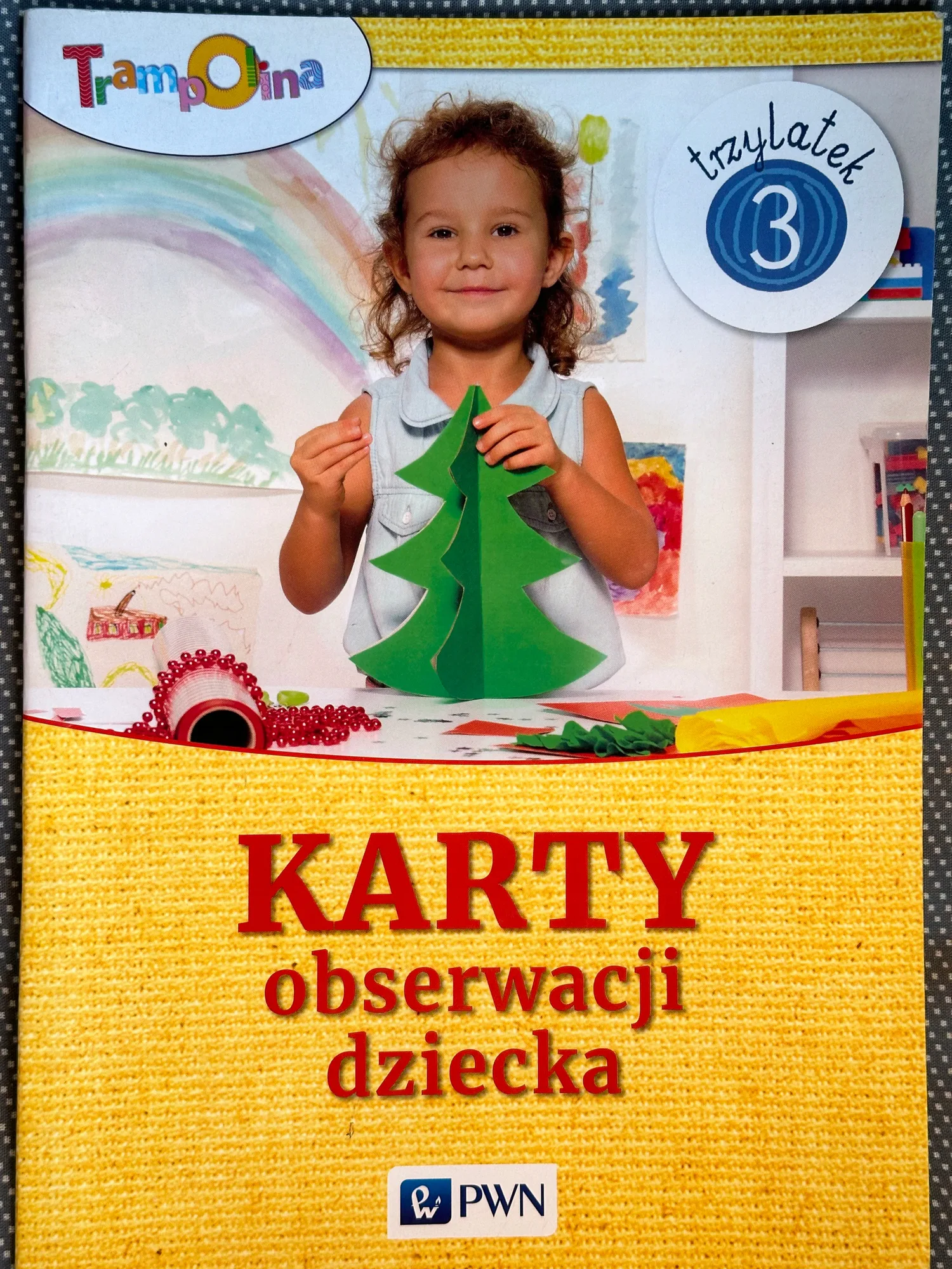 Okładka: TRAMPOLINA 3 latKA karty badania i obserwacji dziecka diagnoza PWN