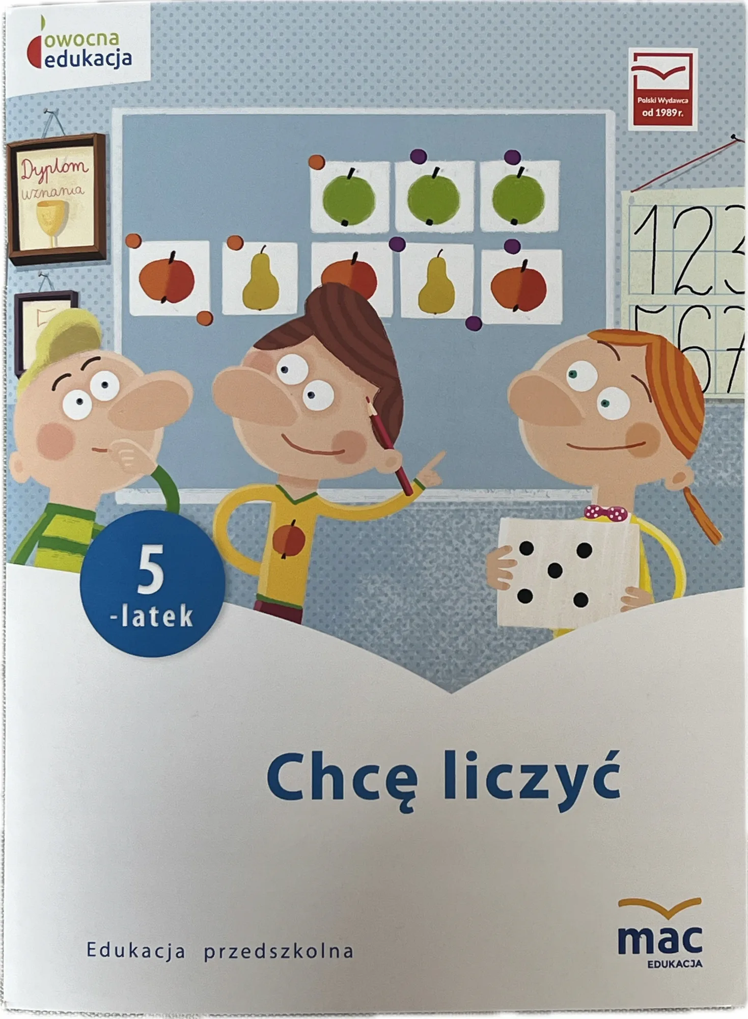 Okładka: Matematyka nauka liczenia dla pięciolatka Chcę liczyć 5 lat naklejki MAC