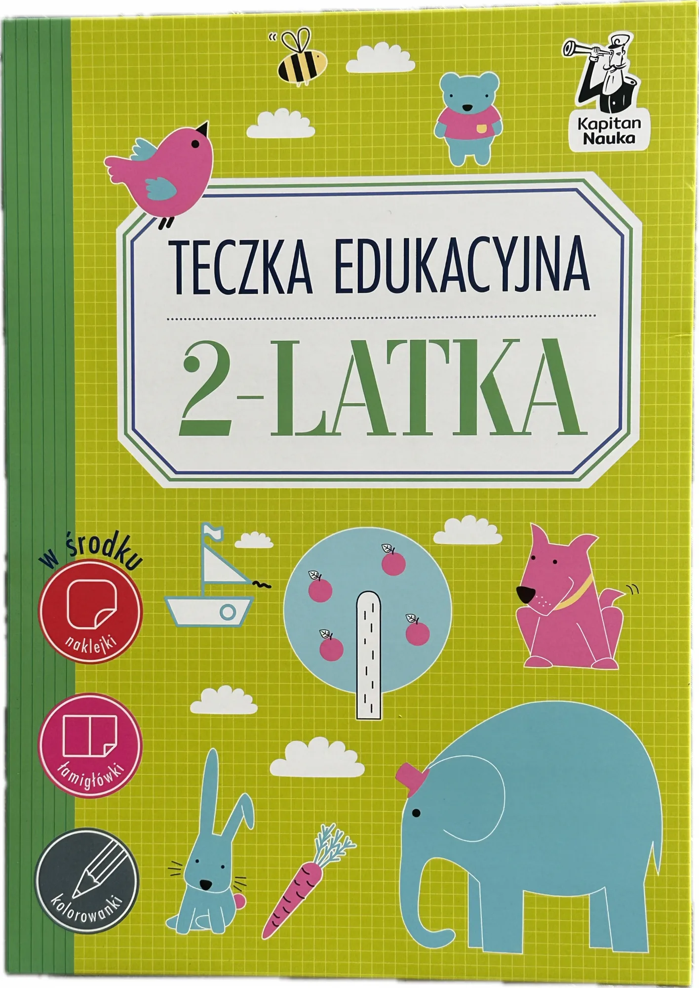 Okładka: Teczka edukacyjna 2-latka dwulatek ćwiczenia karty pracy zadania naklejki