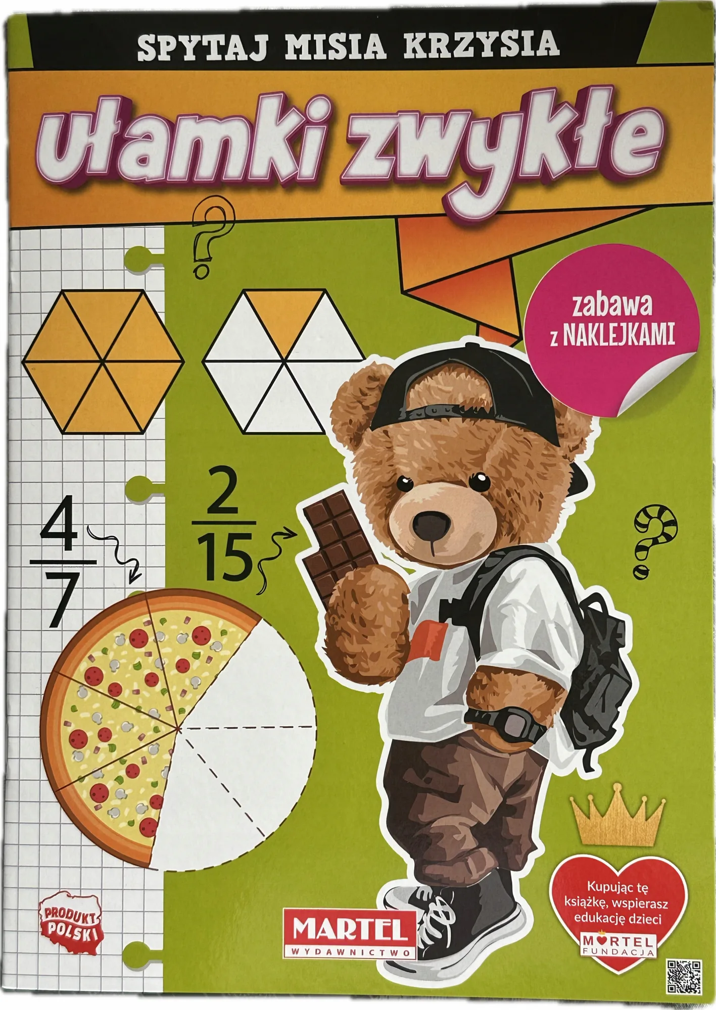 Okładka: Karty pracy ćwiczenia matematyka ułamki zwykłe klasa 3 4 5 naklejki