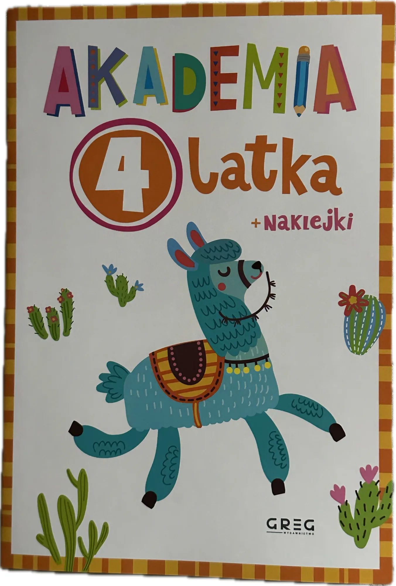 Okładka: Akademia czterolatka książeczka edukacyjna naklejki ćwiczenia 4-latka