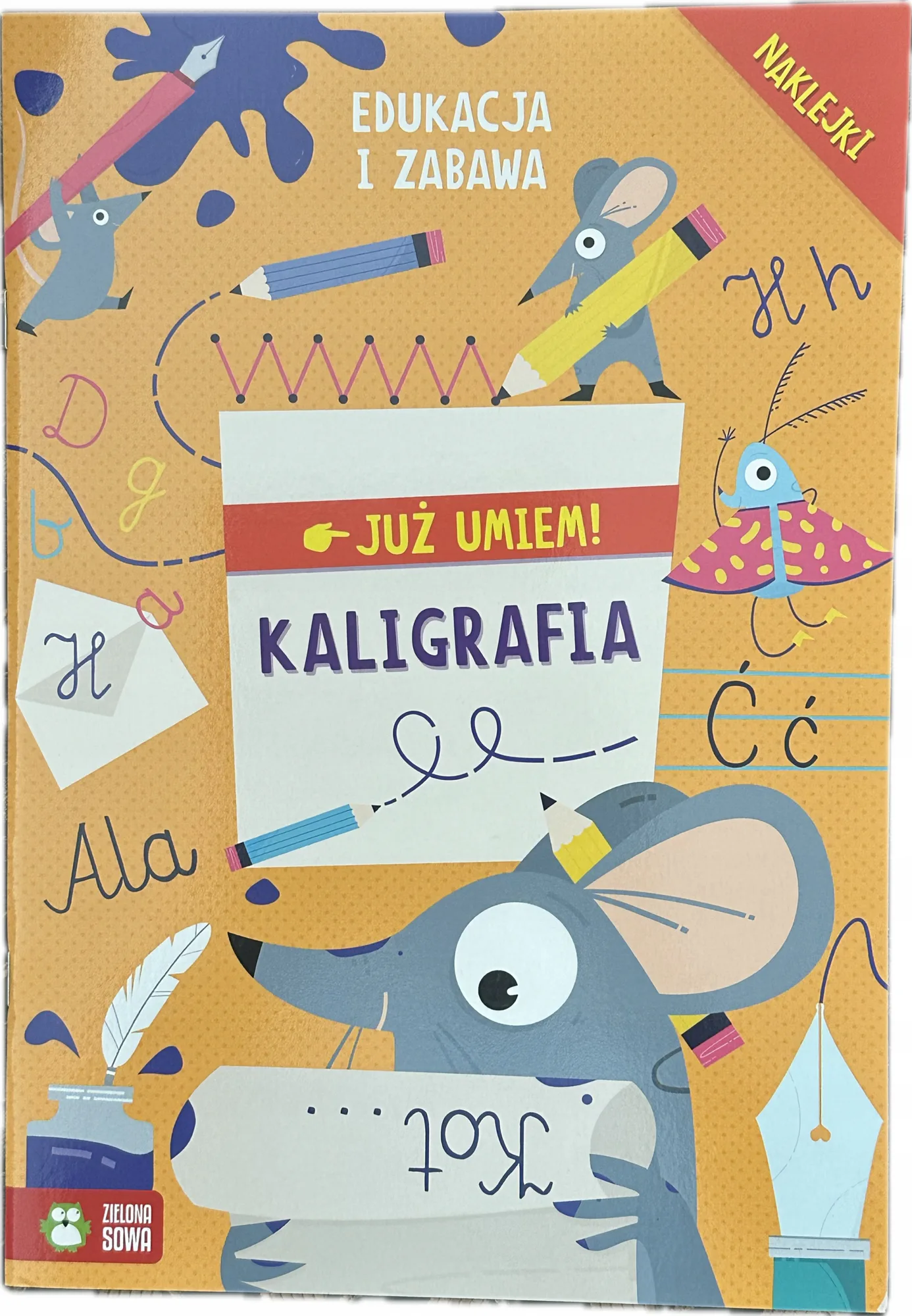 Okładka: Nauka KALIGRAFII pisania kaligrafia zerówka klasa 1 A4 grafomotoryka