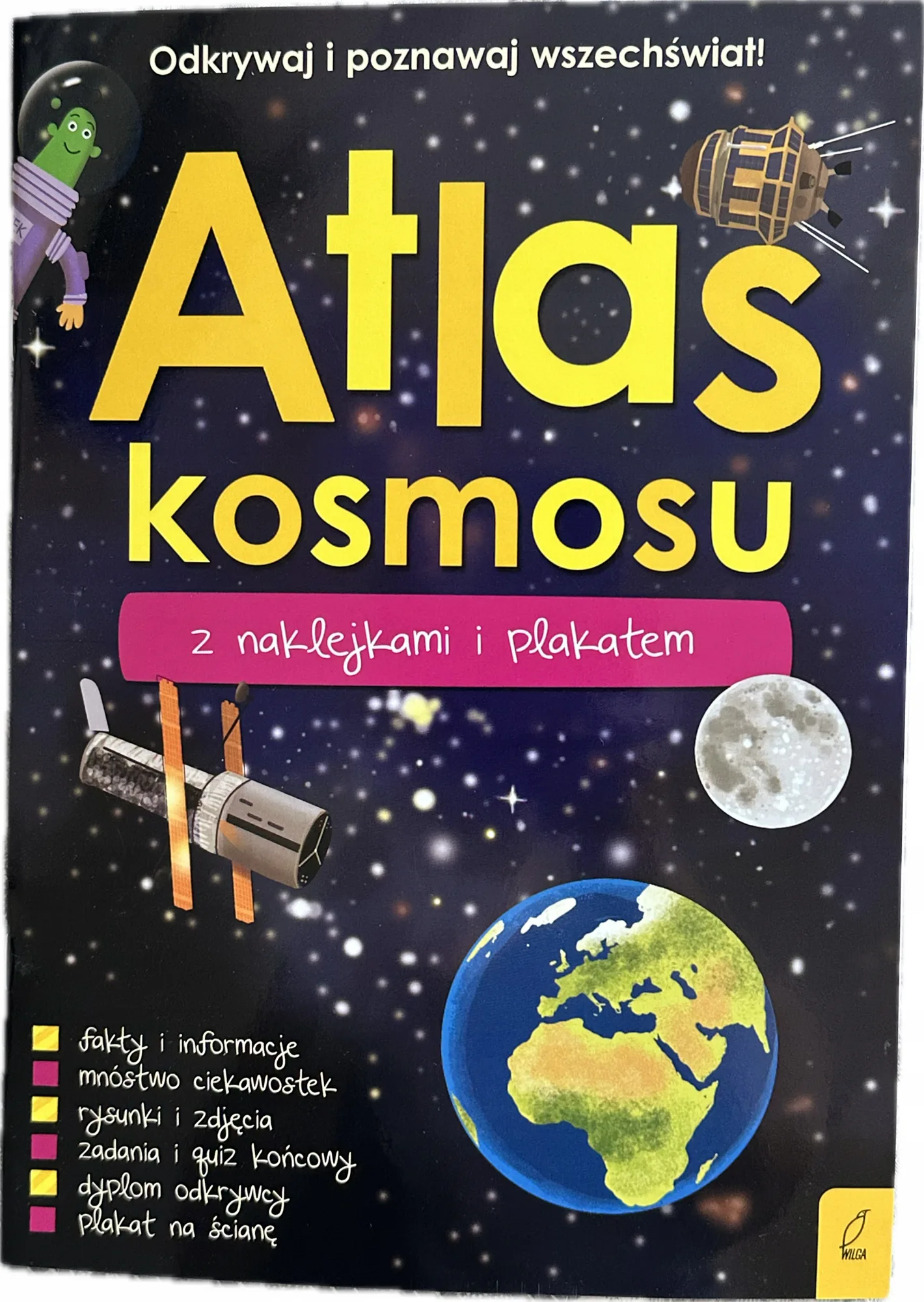 Okładka: ATLAS kosmosu Układ Słoneczny Słońce Księżyc Ziemia Kosmos naklejki